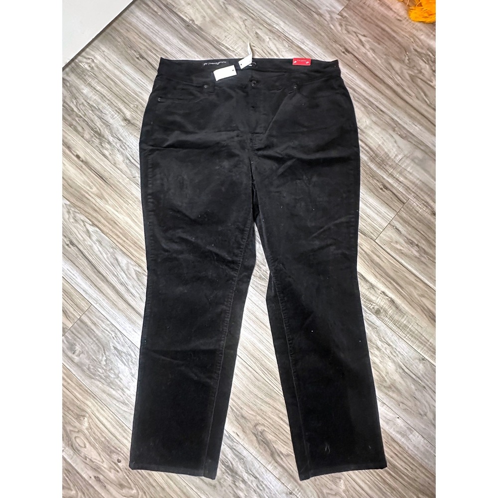 NEW Talbots Women's Slimming Black Straight Leg Corduroy Pants Size 18W Curvy